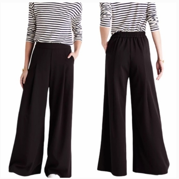 Madewell Pants - Madewell The Caldwell Pull On Wide Leg Trouser in Black, Size 4